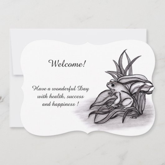 Froggy, Add Jouw tekst Invitation Kaart (Voorkant)