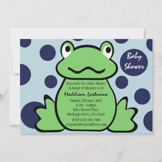 Froggy-Baby shower Kaart (Voorkant)