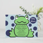 Froggy-Baby shower Kaart (Staand voorkant)