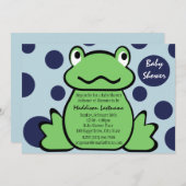 Froggy-Baby shower Kaart (Voorkant / Achterkant)