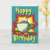 Froggy Birthday Kaart (Gele Bloem)