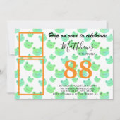 Froggy Birthday party Drie aangepaste foto's sjabl Kaart (Voorkant)