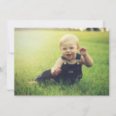 Froggy Birthday party Drie aangepaste foto's sjabl Kaart (Achterkant)