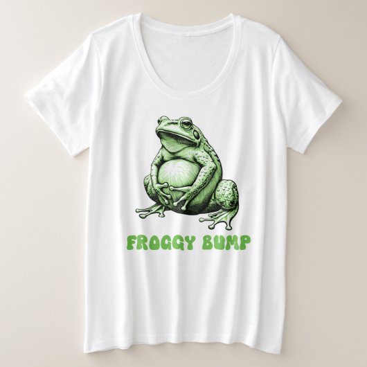 Froggy Bump moederschap, in verwachting van mama Grote Maat T-shirt (Design voorkant)