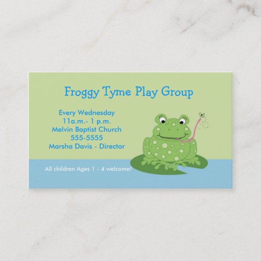 Froggy Business Card-template Visitekaartje (Voorkant)