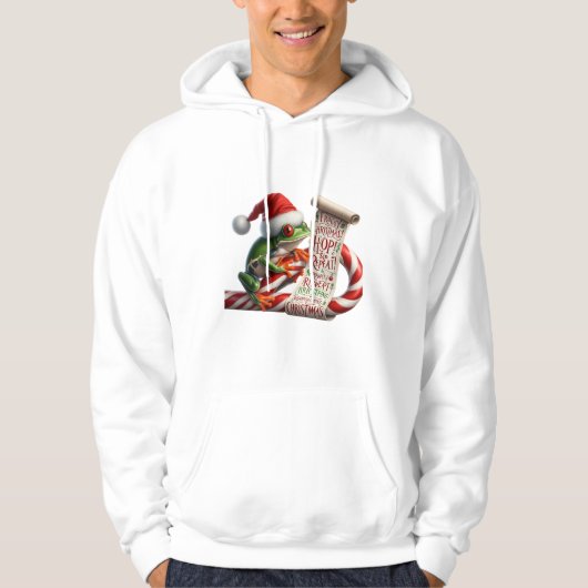 Froggy Christmas! Hop, Sip, Repeat! Red-Eyed Tree Hoodie (Voorkant)