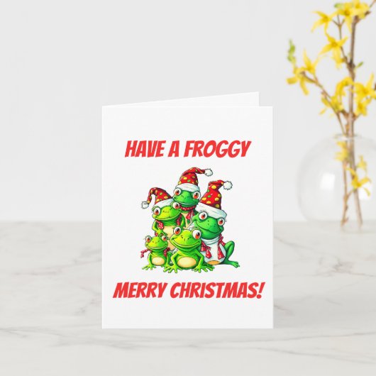 Froggy Christmas! Kaart (Gele Bloem)