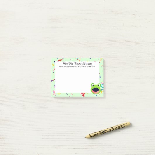 Froggy Colorful Confetti Post-it® Notes (Op bureau)