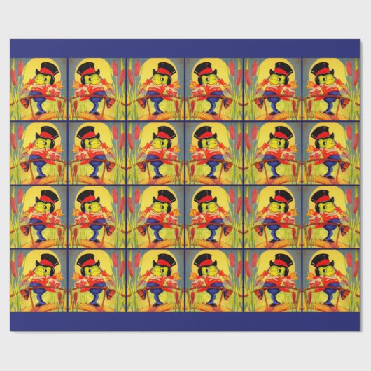 Froggy done a-courtin" cadeaupapier (Vlak)