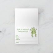 Froggy First Birthday Fill-in Invitations Bedankkaart (Binnen)