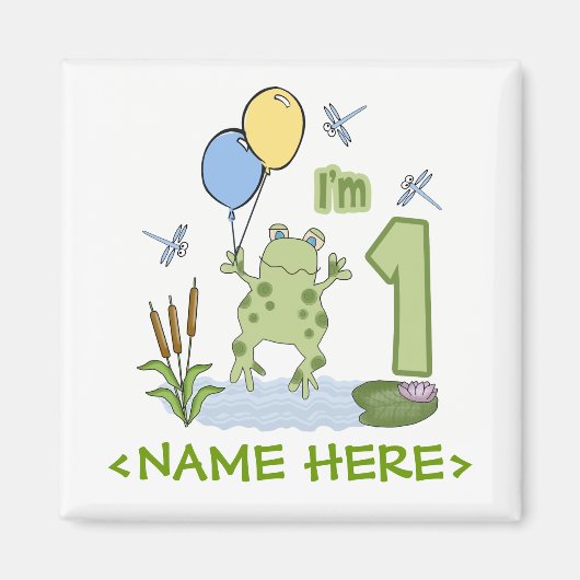 Froggy First Birthday Magneet (Voorkant)