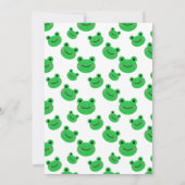 Froggy First Birthday Party Croaking Amphibian Kaart (Achterkant)