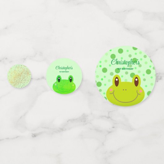 Froggy First Birthday Party Kikker Confetti (Voorkanten)