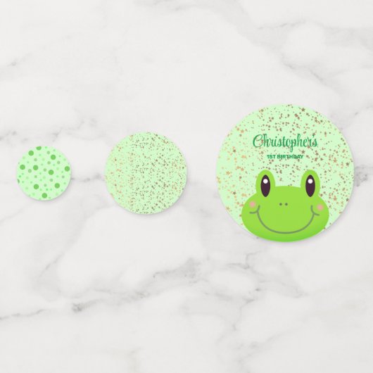 Froggy First Birthday Party Kikker Confetti (Achterkanten)