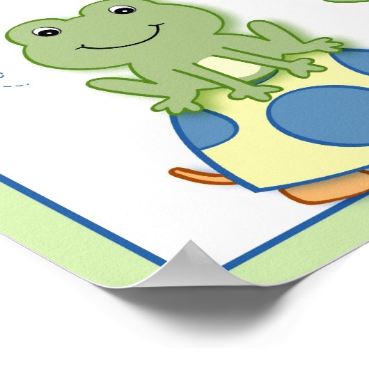 Froggy Frog Turtle Nursery Wall Art Name Print (Hoek)
