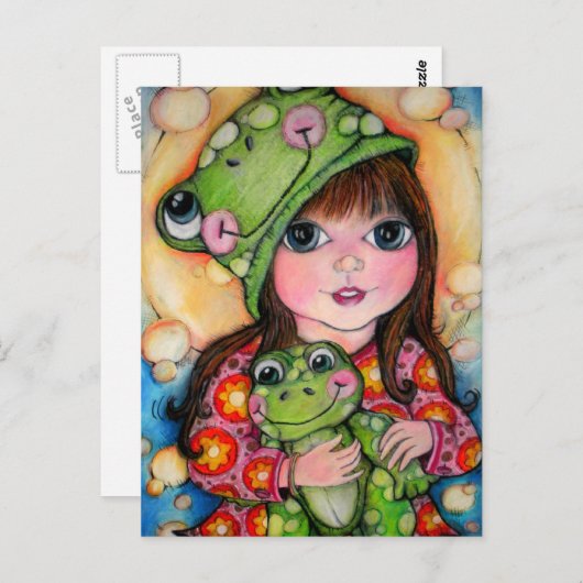 Froggy Fun - Ribbit - Kikkervormig ontwerp Briefkaart (Voorkant / Achterkant)