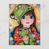 Froggy Fun - Ribbit - Kikkervormig ontwerp Briefkaart (Voorkant)
