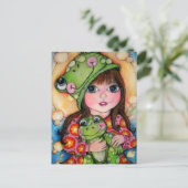 Froggy Fun - Ribbit - Kikkervormig ontwerp Briefkaart (Staand voorkant)