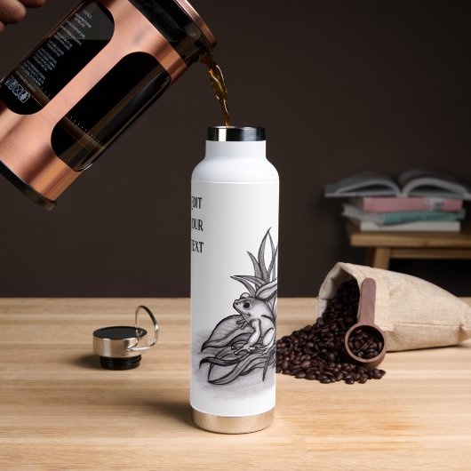 Froggy, geef Jouw tekst uit Waterfles (Koffie)