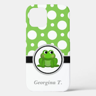 Froggy Green en White Polka Dot Case-Mate iPhone Case