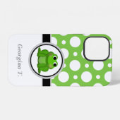 Froggy Green en White Polka Dot iPhone Hoesje (Achterkant horizontaal)