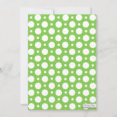 Froggy Green Polka Dot Baby Shower Invitations Kaart (Achterkant)