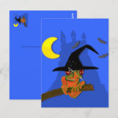 Froggy heks gooit een spreuk uit briefkaart (Voorkant / Achterkant)