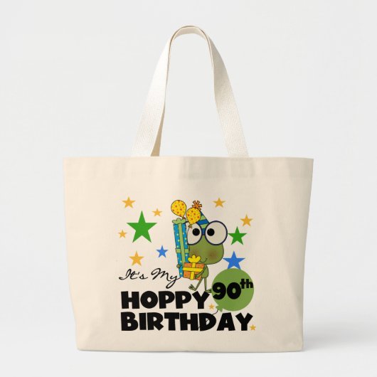 Froggy Hoppy 90th Birthday Grote Tote Bag (Voorkant)