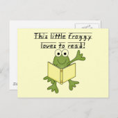 Froggy houdt van T-shirts en cadeautjes lezen Briefkaart (Voorkant / Achterkant)