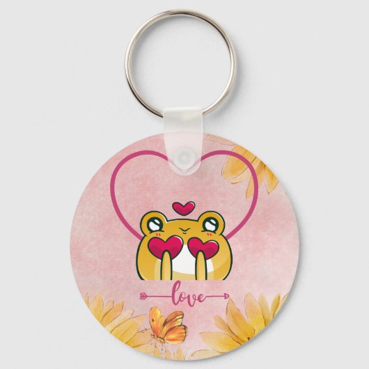 Froggy Love: Hopping Hearts Sleutelhanger (Voorkant)