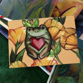 Froggy Lover Flower Pattern Frogs Love Heart Kaart