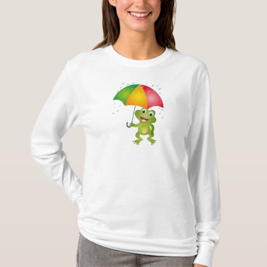 Froggy met Rain Umbrella T-shirt (Voorkant)