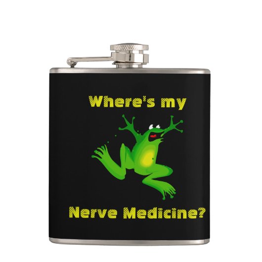 Froggy Nerve Medicine Flask Heupfles (Voorkant)