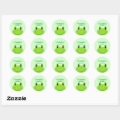 Froggy party Green-thema kinderen verjaardag Ronde Sticker (Vel)