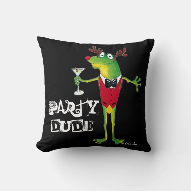 Froggy Party Guy Pillow Kussen (Voorkant)