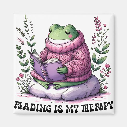 Froggy Reading is mijn therapie Magneet (Voorkant)