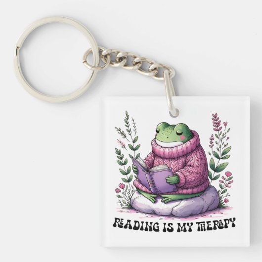 Froggy Reading is mijn therapie Sleutelhanger (voorkant)