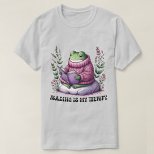 Froggy Reading is mijn therapie T-shirt