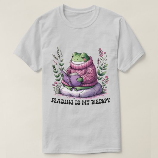 Froggy Reading is mijn therapie T-shirt (Design voorkant)