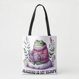 Froggy Reading is mijn therapie Tote Bag