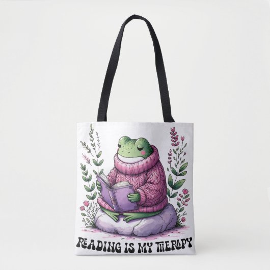 Froggy Reading is mijn therapie Tote Bag (Voorkant)