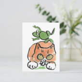 Froggy springt over het Katje Briefkaart (Staand voorkant)