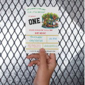 Froggy-thema eerste verjaardag partij kaart