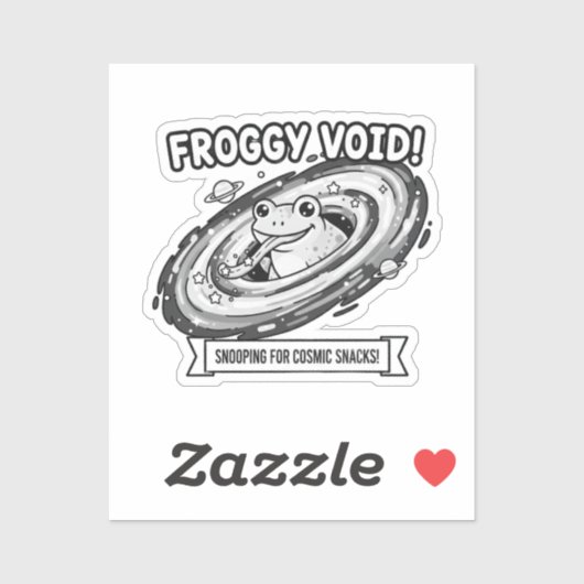 Froggy Void Funny Space Frog Cartoon Sticker (Vel)