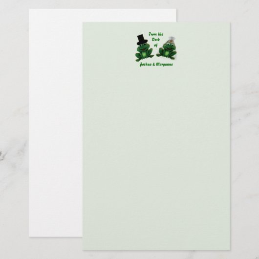 Froggy Wedding - Briefpapier (Voorkant / Achterkant)