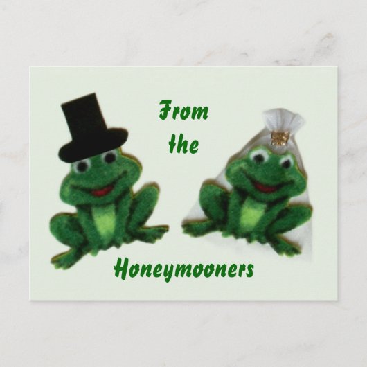 Froggy Wedding - Honeymooners Briefkaart (Voorkant)
