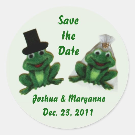 Froggy Wedding - Save the Date Stickers (Voorkant)