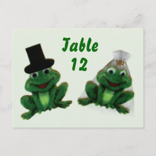 Froggy Wedding - Tafelnummer Briefkaart