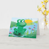 Froggy - Wenskaart Kaart (Gele Bloem)