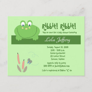 Froggyville Cute Frog Baby shower Invitation Kaart